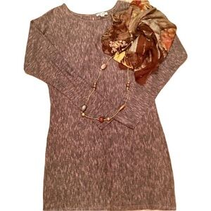 NWT Onehart Brown Long Sleeve Knit Fall Dress Size M